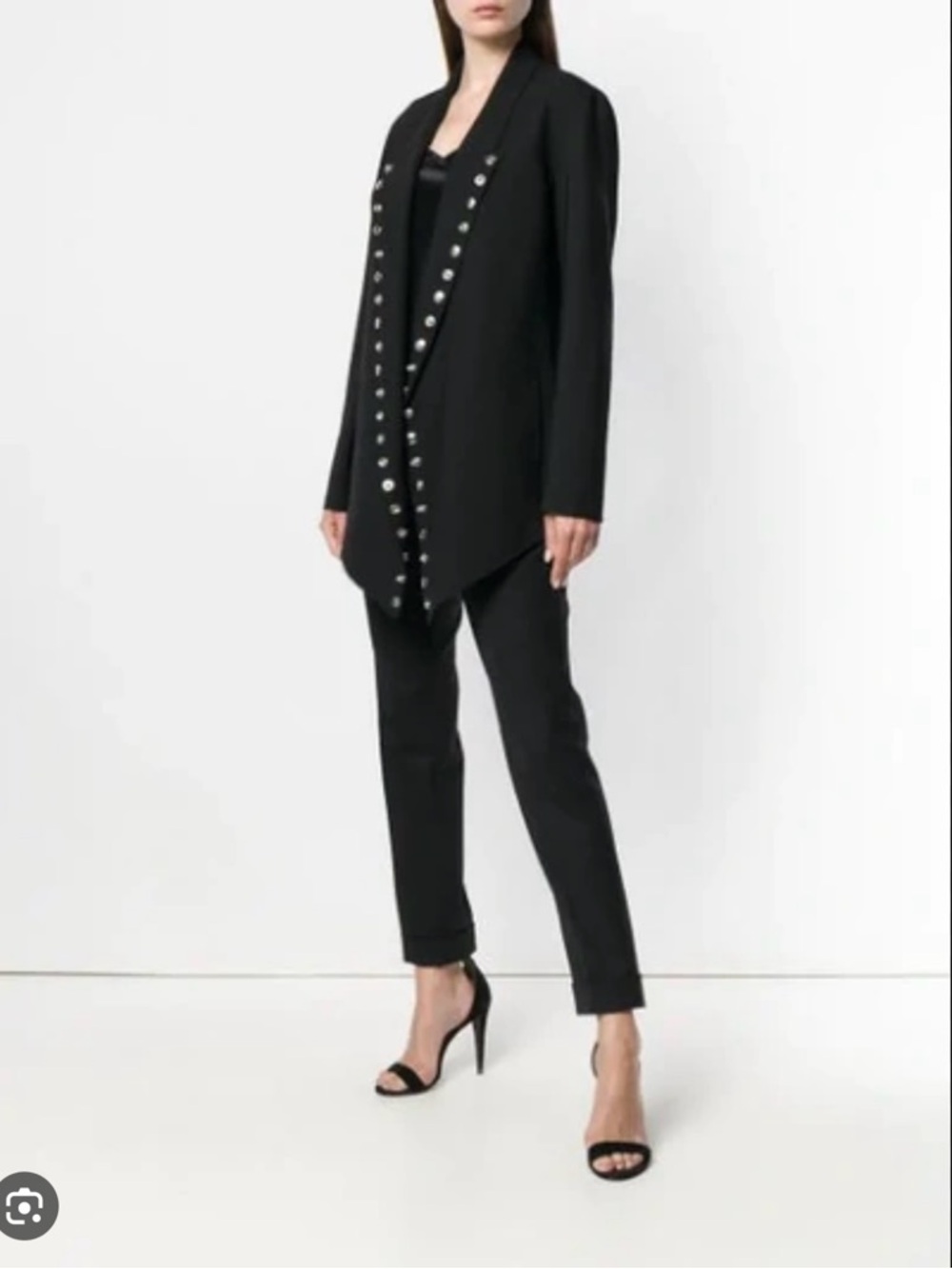 Alexander Wang black open blazer with snap trim. Size Small.